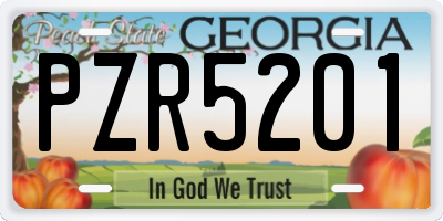 GA license plate PZR5201