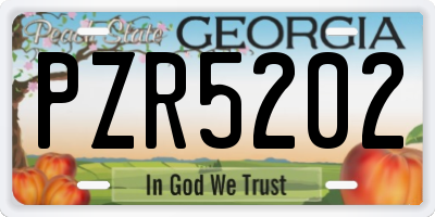 GA license plate PZR5202