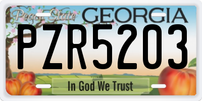 GA license plate PZR5203
