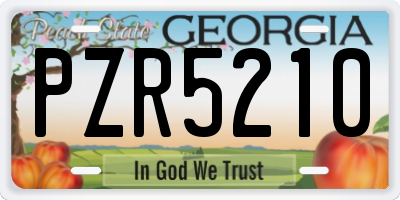 GA license plate PZR5210