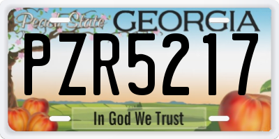 GA license plate PZR5217