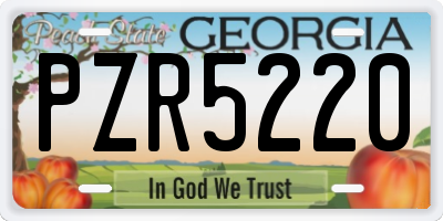 GA license plate PZR5220