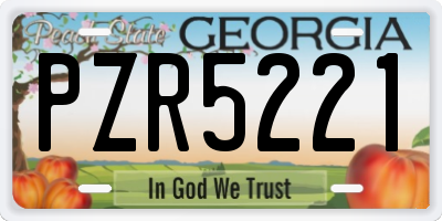 GA license plate PZR5221
