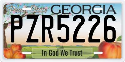 GA license plate PZR5226