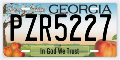GA license plate PZR5227