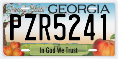 GA license plate PZR5241