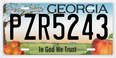 GA license plate PZR5243