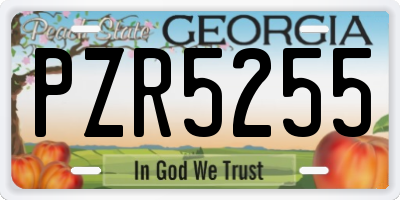 GA license plate PZR5255