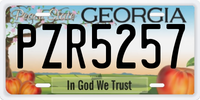 GA license plate PZR5257