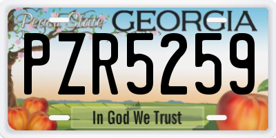 GA license plate PZR5259