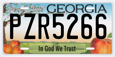 GA license plate PZR5266