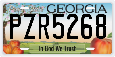 GA license plate PZR5268