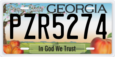 GA license plate PZR5274