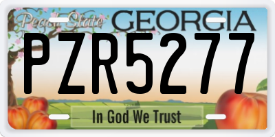 GA license plate PZR5277