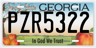 GA license plate PZR5322