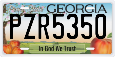 GA license plate PZR5350