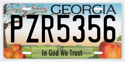 GA license plate PZR5356