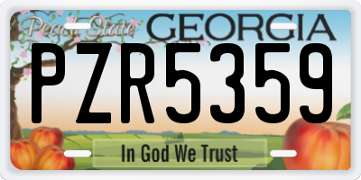 GA license plate PZR5359