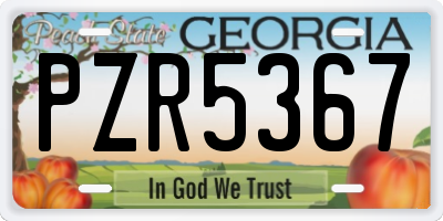 GA license plate PZR5367
