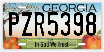 GA license plate PZR5398