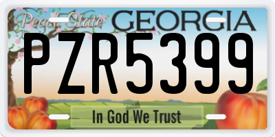 GA license plate PZR5399