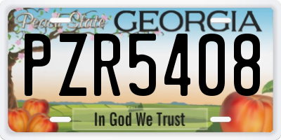 GA license plate PZR5408
