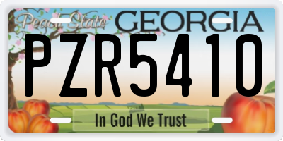 GA license plate PZR5410