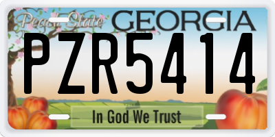GA license plate PZR5414