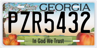 GA license plate PZR5432