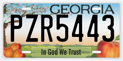 GA license plate PZR5443