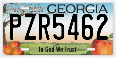 GA license plate PZR5462