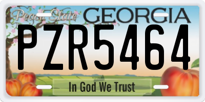 GA license plate PZR5464