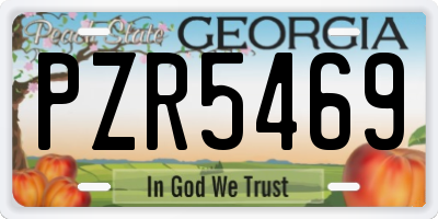 GA license plate PZR5469