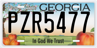 GA license plate PZR5477