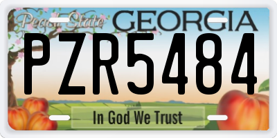 GA license plate PZR5484