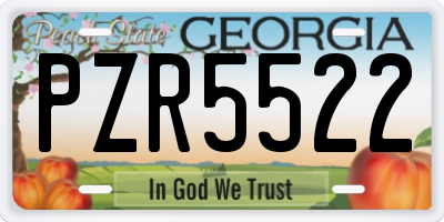 GA license plate PZR5522