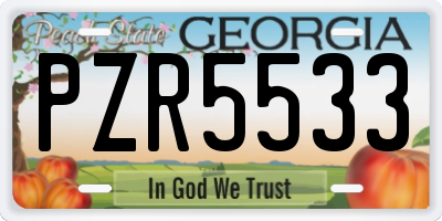 GA license plate PZR5533