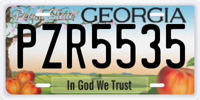 GA license plate PZR5535