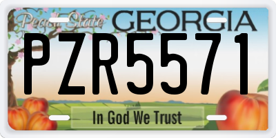 GA license plate PZR5571