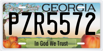 GA license plate PZR5572