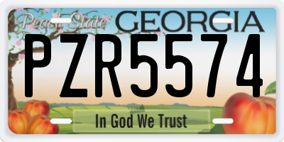 GA license plate PZR5574