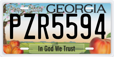 GA license plate PZR5594