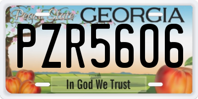 GA license plate PZR5606