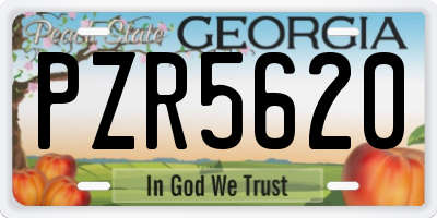 GA license plate PZR5620