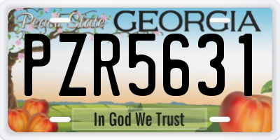 GA license plate PZR5631