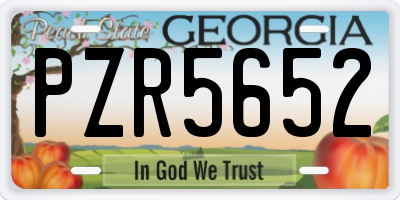 GA license plate PZR5652