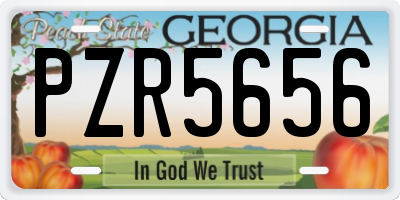 GA license plate PZR5656