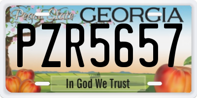 GA license plate PZR5657