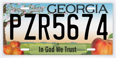 GA license plate PZR5674