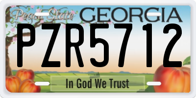 GA license plate PZR5712